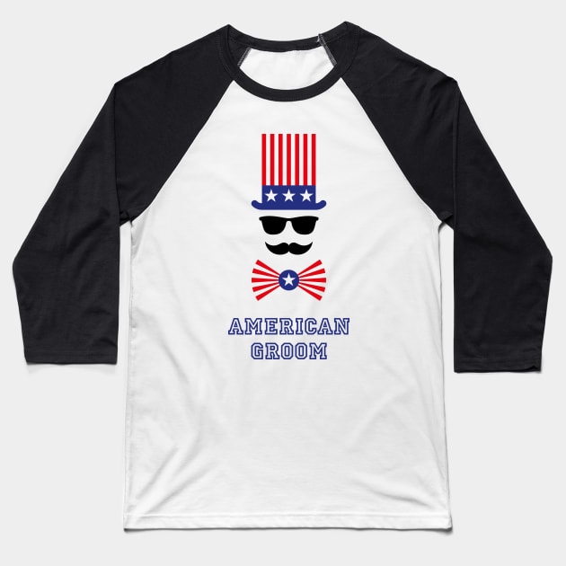 American Groom (Stag Party) Baseball T-Shirt by MrFaulbaum